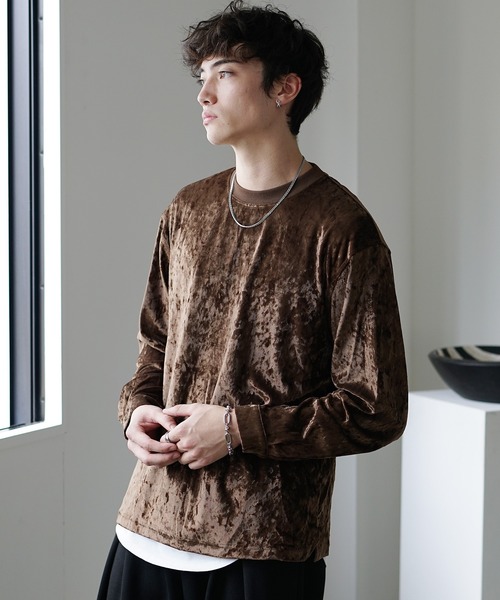 MinoriTY（マイノリティ）の「【MinoriTY】レオパード柄ビッグロンT メンズ トレーナー スウェット カットソー ルーズフィット 秋服（Tシャツ/カットソー・メンズ・ブラック/ブラウン・L/M）」の5枚目の写真