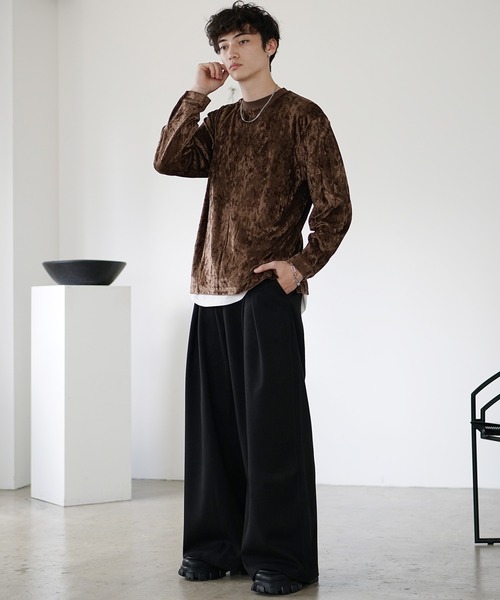 MinoriTY】レオパード柄ビッグロンT メンズ トレーナー スウェット