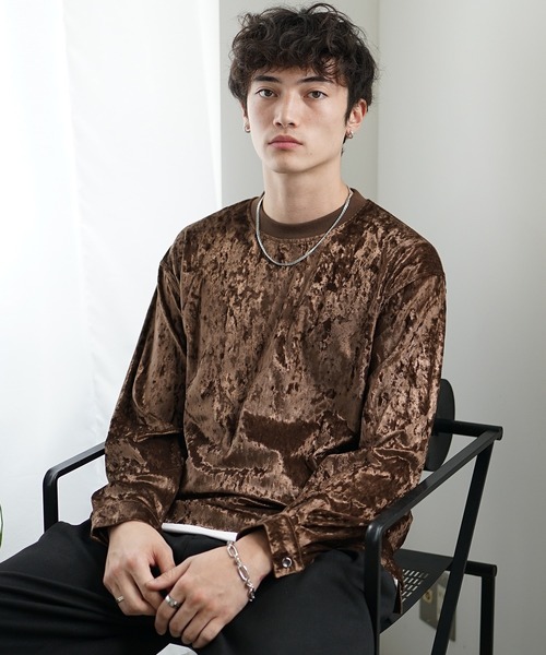 MinoriTY（マイノリティ）の「【MinoriTY】レオパード柄ビッグロンT メンズ トレーナー スウェット カットソー ルーズフィット 秋服（Tシャツ/カットソー・メンズ・ブラック/ブラウン・L/M）」の8枚目の写真