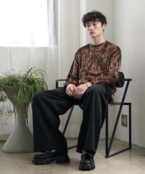 MinoriTY（マイノリティ）の「【MinoriTY】レオパード柄ビッグロンT メンズ トレーナー スウェット カットソー ルーズフィット 秋服（Tシャツ/カットソー・メンズ・ブラック/ブラウン・L/M）」の9枚目の写真