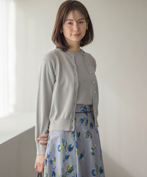 (51) アンサンブル(ラメ入り) 5分袖ラメ入りアンサンブルニット