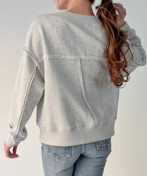 JUNOAH（ジュノア）の「ワイドネックWジップデザインラインスウェット（スウェット・レディース・チャコール/杢グレー/ブラック・LARGE/MEDIUM/X-LARGE）」の14枚目の写真