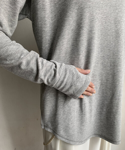 DouDou(ドゥドゥ)の「【WEB限定】裏起毛タートル(Tシャツ/カットソー・レディース・ブラック/グレー/オフホワイト・FREE)」の7枚目の写真