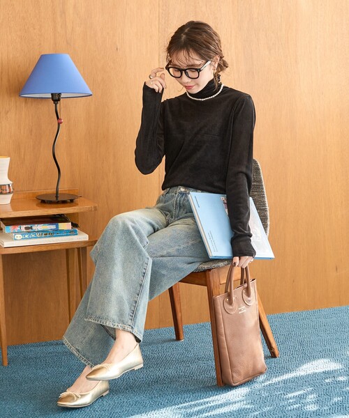 FREAK'S STORE（フリークスストア）の「限定展開　シアー フロッキー ハイネック プルオーバー（Tシャツ/カットソー・レディース・オフホワイト/チャコールグレー/ブラック/グリーン・ﾌﾘ-）」の6枚目の写真