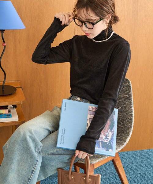 セール】限定展開 シアー フロッキー ハイネック プルオーバー（T