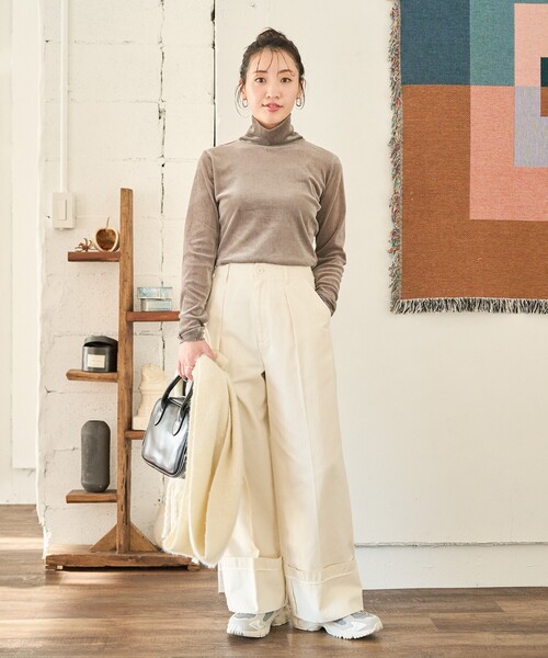 FREAK'S STORE（フリークスストア）の「限定展開　シアー フロッキー ハイネック プルオーバー（Tシャツ/カットソー・レディース・オフホワイト/チャコールグレー/ブラック/グリーン・ﾌﾘ-）」の12枚目の写真