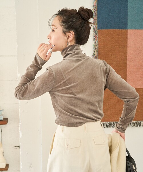 FREAK'S STORE（フリークスストア）の「限定展開　シアー フロッキー ハイネック プルオーバー（Tシャツ/カットソー・レディース・オフホワイト/チャコールグレー/ブラック/グリーン・ﾌﾘ-）」の15枚目の写真