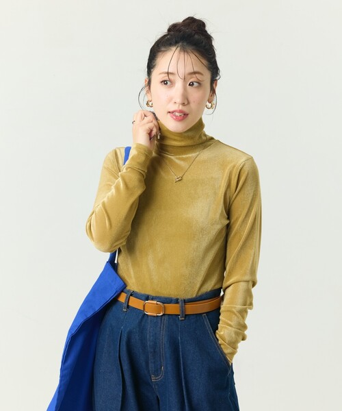 FREAK'S STORE（フリークスストア）の「限定展開　シアー フロッキー ハイネック プルオーバー（Tシャツ/カットソー・レディース・オフホワイト/チャコールグレー/ブラック/グリーン・ﾌﾘ-）」の21枚目の写真