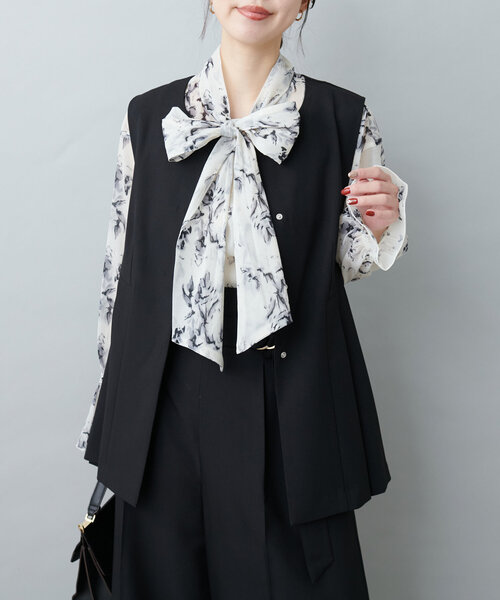 natural couture（ナチュラルクチュール）の「オケージョン対応可 / シアーボータイブラウス（シャツ/ブラウス・レディース・サックスブルー/その他4/その他1/その他2/その他3・FREE）」の2枚目の写真
