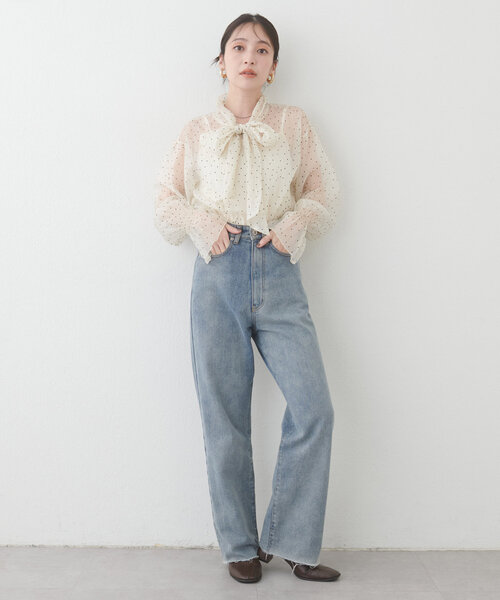 natural couture（ナチュラルクチュール）の「オケージョン対応可 / シアーボータイブラウス（シャツ/ブラウス・レディース・サックスブルー/その他4/その他1/その他2/その他3・FREE）」の21枚目の写真