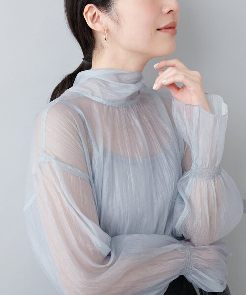 natural couture（ナチュラルクチュール）の「オケージョン対応可 / シアーボータイブラウス（シャツ/ブラウス・レディース・サックスブルー/その他4/その他1/その他2/その他3・FREE）」の6枚目の写真