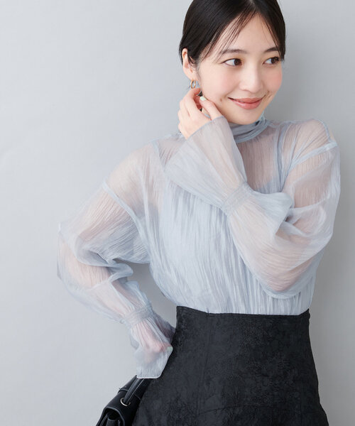 natural couture（ナチュラルクチュール）の「オケージョン対応可 / シアーボータイブラウス（シャツ/ブラウス・レディース・サックスブルー/その他4/その他1/その他2/その他3・FREE）」の7枚目の写真