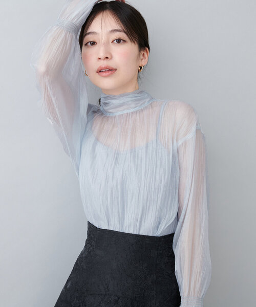 natural couture（ナチュラルクチュール）の「オケージョン対応可 / シアーボータイブラウス（シャツ/ブラウス・レディース・サックスブルー/その他4/その他1/その他2/その他3・FREE）」の8枚目の写真