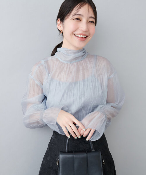 natural couture（ナチュラルクチュール）の「オケージョン対応可 / シアーボータイブラウス（シャツ/ブラウス・レディース・サックスブルー/その他4/その他1/その他2/その他3・FREE）」の9枚目の写真