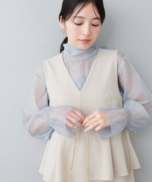natural couture（ナチュラルクチュール）の「オケージョン対応可 / シアーボータイブラウス（シャツ/ブラウス・レディース・サックスブルー/その他4/その他1/その他2/その他3・FREE）」の13枚目の写真