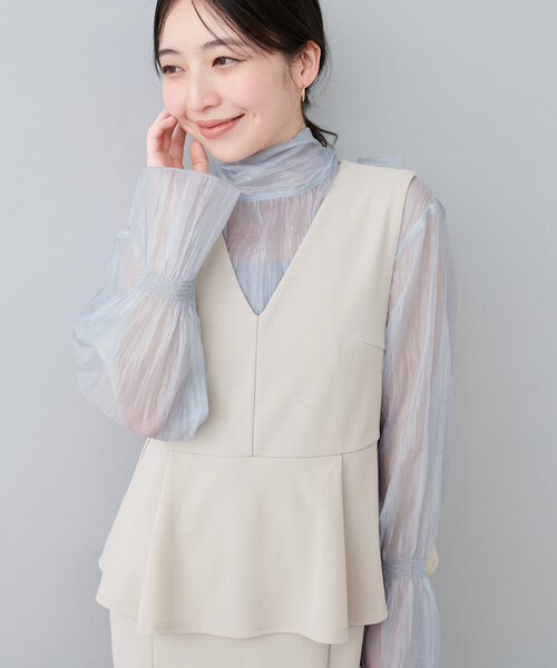 natural couture（ナチュラルクチュール）の「オケージョン対応可 / シアーボータイブラウス（シャツ/ブラウス・レディース・サックスブルー/その他4/その他1/その他2/その他3・FREE）」の14枚目の写真