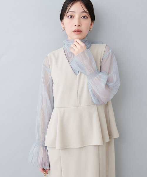 natural couture（ナチュラルクチュール）の「オケージョン対応可 / シアーボータイブラウス（シャツ/ブラウス・レディース・サックスブルー/その他4/その他1/その他2/その他3・FREE）」の15枚目の写真
