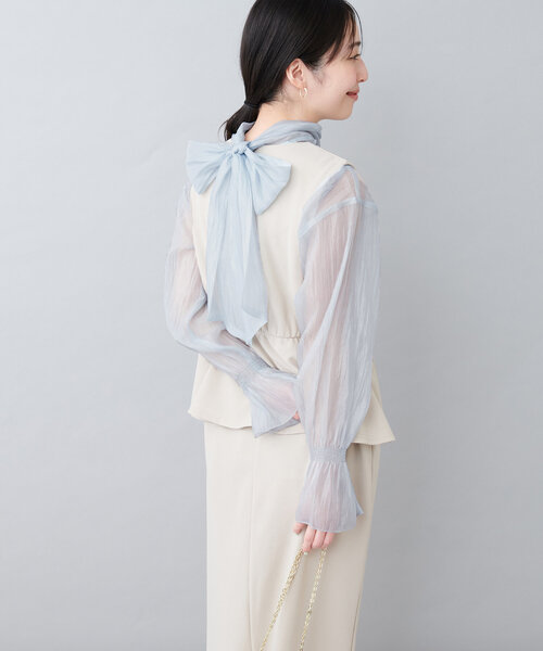 natural couture（ナチュラルクチュール）の「オケージョン対応可 / シアーボータイブラウス（シャツ/ブラウス・レディース・サックスブルー/その他4/その他1/その他2/その他3・FREE）」の16枚目の写真