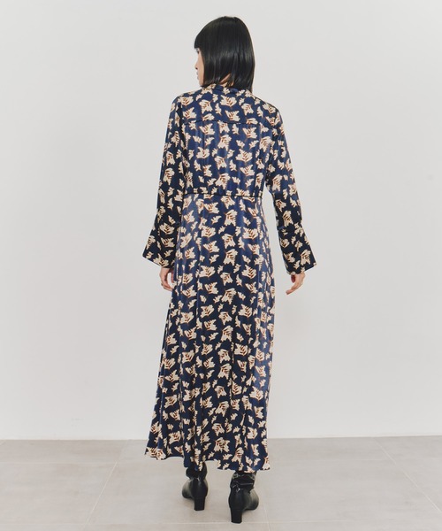 ブラードフラワーマキシワンピース｜ウォッシャブル/秋服/冬服