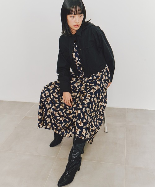 セール】ブラードフラワーマキシワンピース｜ウォッシャブル/秋服/冬服