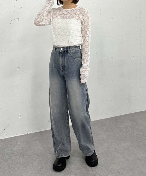 archives（アルシーヴ）の「ビジューレースＴＯＰＳ（Tシャツ/カットソー・レディース・オフホワイト/ブラック・MEDIUM）」の9枚目の写真