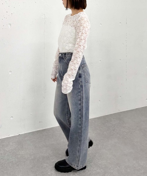 archives（アルシーヴ）の「ビジューレースＴＯＰＳ（Tシャツ/カットソー・レディース・オフホワイト/ブラック・MEDIUM）」の11枚目の写真