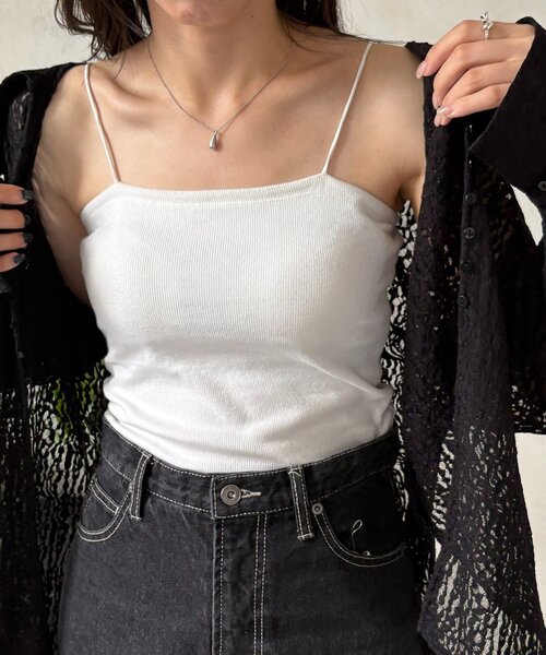 CAPRICIEUX LE'MAGE（カプリシューレマージュ）の「【S・Mサイズ展開あり】1ストラップカップ付キャミ（キャミソール・レディース・ブラック/ホワイト・38/36）」の22枚目の写真