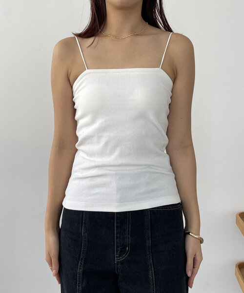 CAPRICIEUX LE'MAGE（カプリシューレマージュ）の「【S・Mサイズ展開あり】1ストラップカップ付キャミ（キャミソール・レディース・ブラック/ホワイト・38/36）」の8枚目の写真