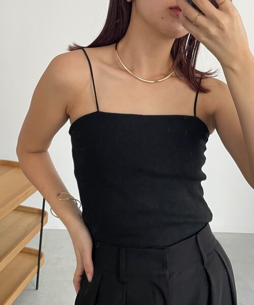 CAPRICIEUX LE'MAGE（カプリシューレマージュ）の「【S・Mサイズ展開あり】1ストラップカップ付キャミ（キャミソール・レディース・ブラック/ホワイト・38/36）」の18枚目の写真