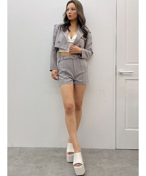 GYDA（ジェイダ）の「ビジューベルトショートパンツ【SETUP着用可】（その他パンツ・レディース・オフホワイト/グレー/ブラック・FREE）」の4枚目の写真