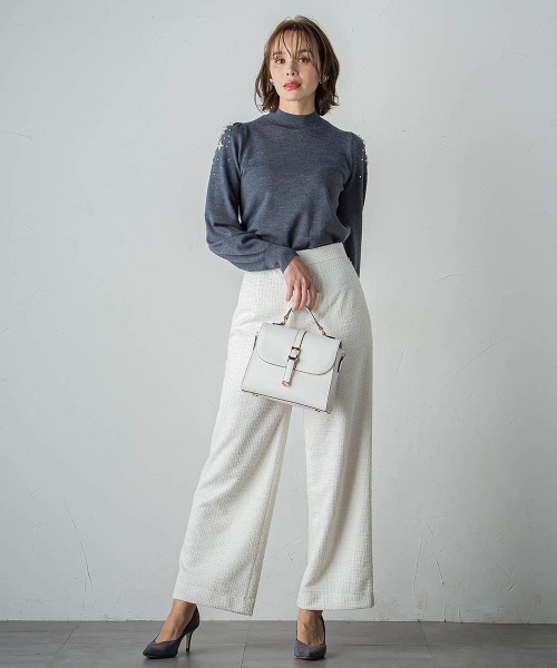 Viaggio Blu（ビアッジョブルー）の「ラメツイードジャージパンツ（その他パンツ・レディース・ネイビー/オフホワイト・M/S/L）」の18枚目の写真