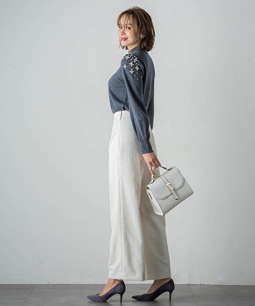 Viaggio Blu（ビアッジョブルー）の「ラメツイードジャージパンツ（その他パンツ・レディース・ネイビー/オフホワイト・M/S/L）」の17枚目の写真