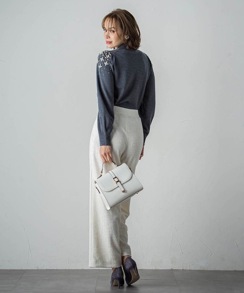 Viaggio Blu（ビアッジョブルー）の「ラメツイードジャージパンツ（その他パンツ・レディース・ネイビー/オフホワイト・M/S/L）」の16枚目の写真