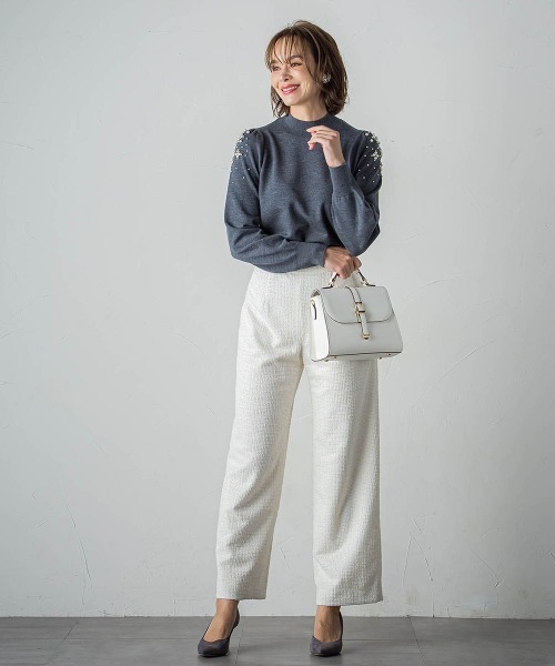 Viaggio Blu（ビアッジョブルー）の「ラメツイードジャージパンツ（その他パンツ・レディース・ネイビー/オフホワイト・M/S/L）」の15枚目の写真