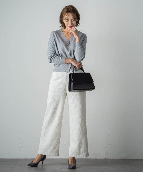 Viaggio Blu（ビアッジョブルー）の「ラメツイードジャージパンツ（その他パンツ・レディース・ネイビー/オフホワイト・M/S/L）」の12枚目の写真