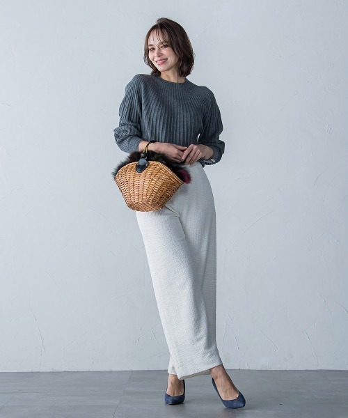 Viaggio Blu（ビアッジョブルー）の「ラメツイードジャージパンツ（その他パンツ・レディース・ネイビー/オフホワイト・M/S/L）」の7枚目の写真