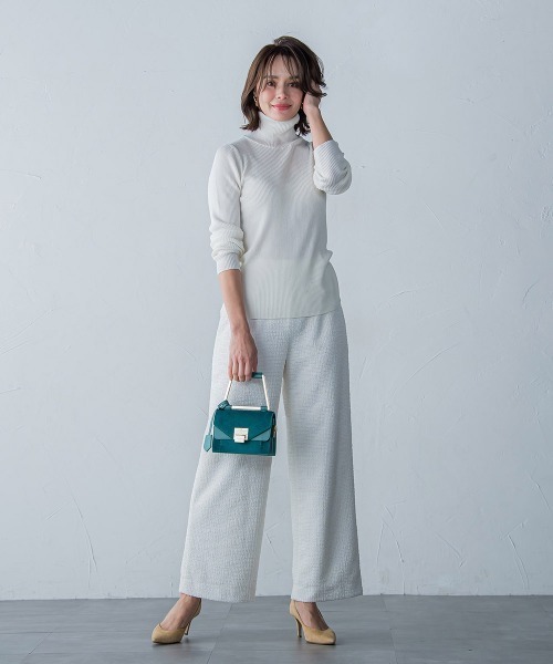 Viaggio Blu（ビアッジョブルー）の「ラメツイードジャージパンツ（その他パンツ・レディース・ネイビー/オフホワイト・M/S/L）」の5枚目の写真