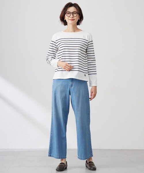 J.PRESS Ladies（J.プレス レディス）の「バスクボーダー カットソー（Tシャツ/カットソー・レディース・ネイビー系1/ベージュ系1/ピンク系1・SMALL）」の16枚目の写真