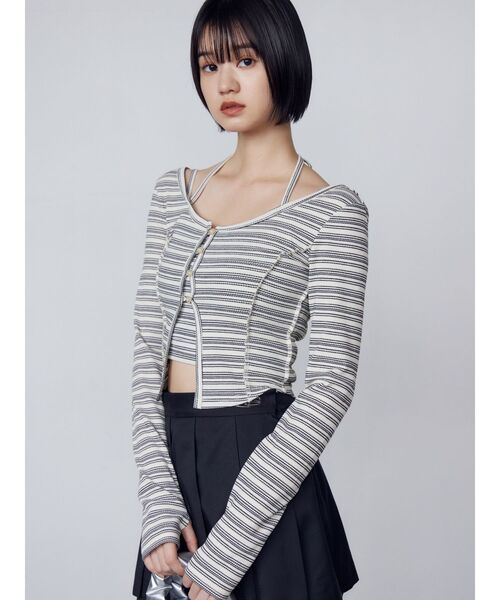 EMODA（エモダ）の「カットツインセット（Tシャツ/カットソー・レディース・ブラック/その他/グレー/その他1・FREE）」の12枚目の写真