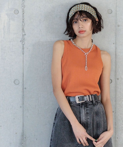 PAGEBOY(ページボーイ)の「【マシンウォッシャブル】アメスリショートタンク(タンクトップ・レディース・オフホワイト/オレンジ/ブラック・FREE)」の16枚目の写真