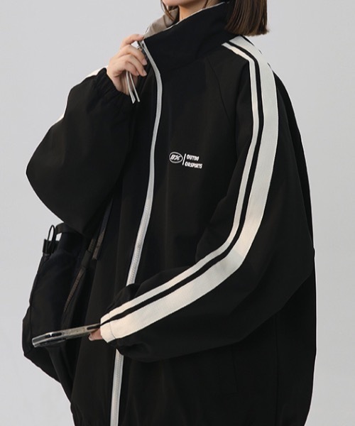 lilful(リルフル)の「リバーシブルスタンドジップラインナイロンブルゾン(ブルゾン・レディース・ブラック/ミント/パープル/ブラウン/グリーン・M/L)」の2枚目の写真