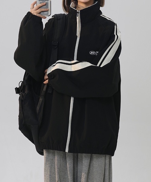 lilful(リルフル)の「リバーシブルスタンドジップラインナイロンブルゾン(ブルゾン・レディース・ブラック/ミント/パープル/ブラウン/グリーン・M/L)」の6枚目の写真