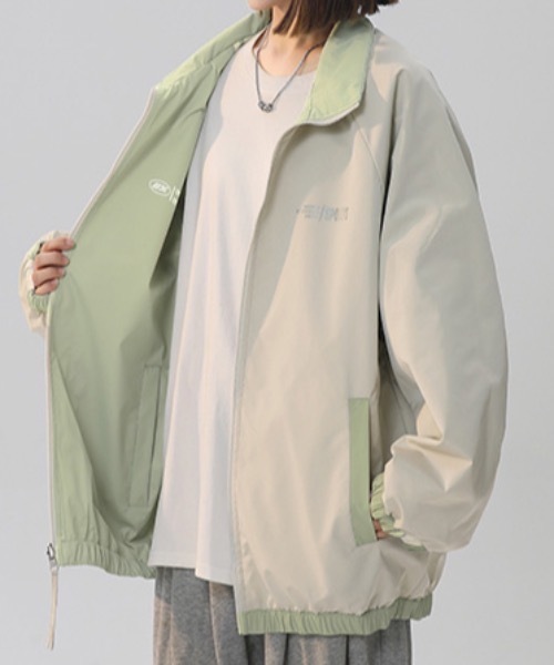 lilful(リルフル)の「リバーシブルスタンドジップラインナイロンブルゾン(ブルゾン・レディース・ブラック/ミント/パープル/ブラウン/グリーン・M/L)」の18枚目の写真