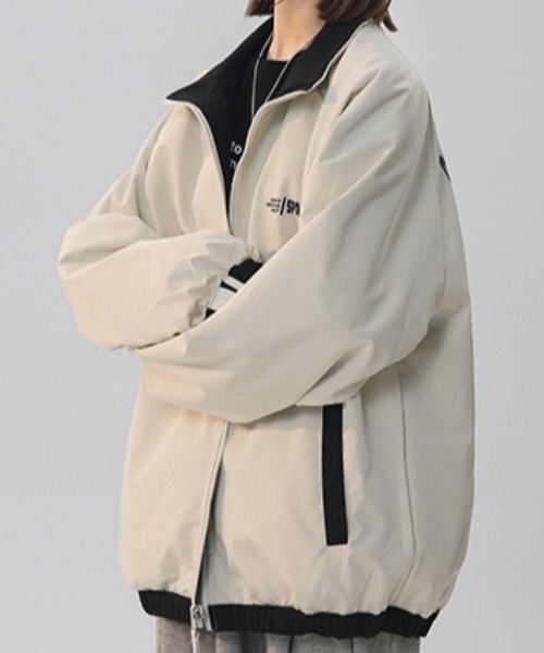 lilful(リルフル)の「リバーシブルスタンドジップラインナイロンブルゾン(ブルゾン・レディース・ブラック/ミント/パープル/ブラウン/グリーン・M/L)」の8枚目の写真