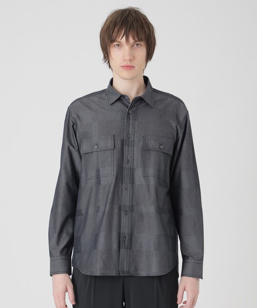 BLACK LABEL CRESTBRIDGE(ブラックレーベル・クレストブリッジ)の「デニムライクシャドーチェックシャツ(シャツ/ブラウス・メンズ・ホワイト系その他/ネイビー/ブルー系その他2・M/L/XL/S)」の2枚目の写真