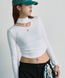 BLANK　（ブランク）の「▲One Shoulder Gather Toops /ワンショルダーギャザートップス（Tシャツ/カットソー）」