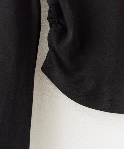 BLANK (ブランク)の「▲One Shoulder Gather Toops /ワンショルダーギャザートップス 夏物 夏服(Tシャツ/カットソー・レディース・ナチュラル/グレー/ブラック/ブラウン/ホワイト・FREE)」の8枚目の写真