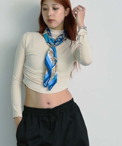 BLANK (ブランク)の「▲One Shoulder Gather Toops /ワンショルダーギャザートップス 夏物 夏服(Tシャツ/カットソー・レディース・ナチュラル/グレー/ブラック/ブラウン/ホワイト・FREE)」の18枚目の写真