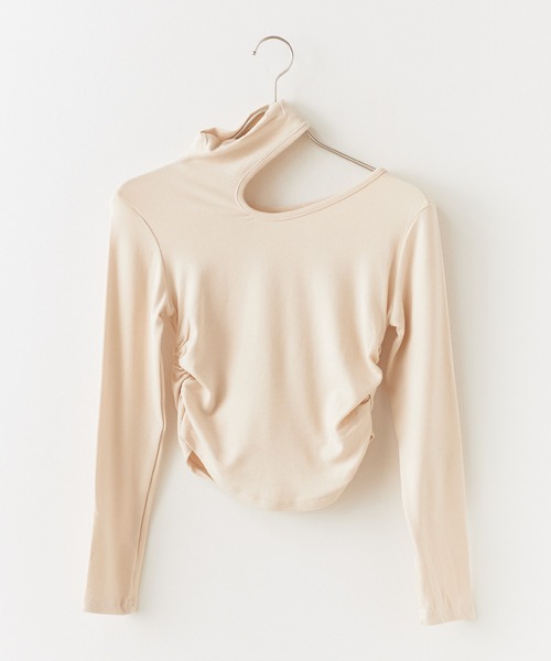 BLANK (ブランク)の「▲One Shoulder Gather Toops /ワンショルダーギャザートップス 夏物 夏服(Tシャツ/カットソー・レディース・ナチュラル/グレー/ブラック/ブラウン/ホワイト・FREE)」の20枚目の写真