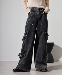 RE730（アールイーセブンサーティー）の「10oz belt design denim pants / ベルトデザイン デニムパンツ unisex（デニムパンツ）」